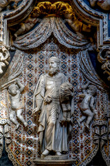 Fototapeta na wymiar Santa Maria Nuova cathedral, Monreale, Sicily, Italy. Crucifix chapel..Prophet Isaias by Giovanni Battista Firrera. 31.07.2018