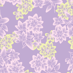Fototapeta na wymiar Oriental Floral Seamless Pattern Design
