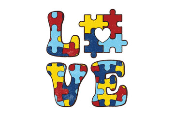Autism Love Sublimation T-shirt design