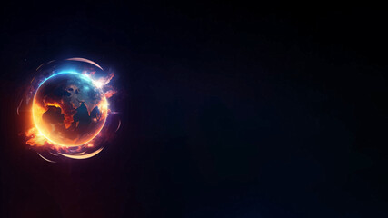 globe background banner, earth backgrounds vector, dark background