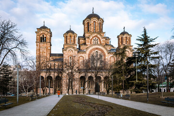 Fototapeta na wymiar St. Mark's Church, Serbian Orthodox Christian church in Belgrade, Serbia.