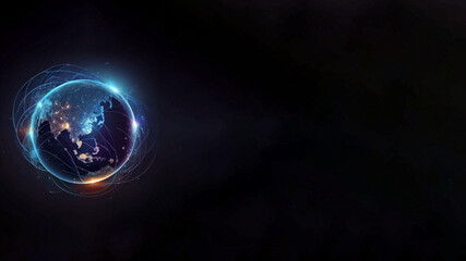 globe background banner, earth backgrounds vector, dark background