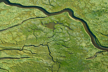 Landscape of The Netherlands. Seen from above. Taken from a plane.
