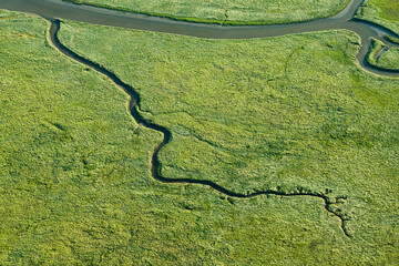 Landscape of The Netherlands. Seen from above. Taken from a plane.