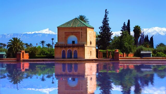 La Menara lake and Gardens Marrakech Morocco