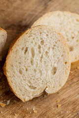 white wheat french baguette close up