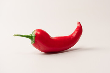 Red hot chili pepper isolated on a white background.