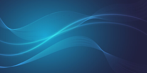 Abstract blue waves - data stream concept. swoosh banner Vector Illustration. 