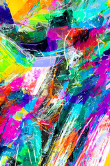 Multicolor Graffiti Abstract Art created with Generative AI Technology