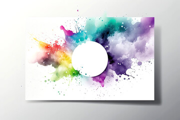 Color splash on white background. AI technology generated image. AI technology generated image