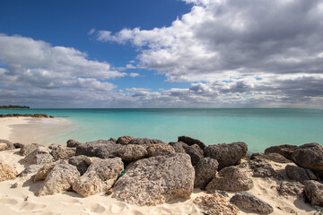 rocks on the beach in Bahamas