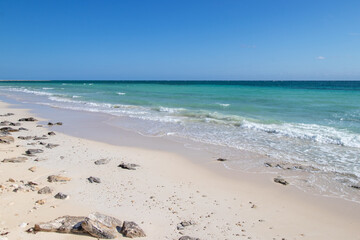 beautiful turquoise blue sea in the Bahamas