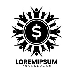 human money logo design template