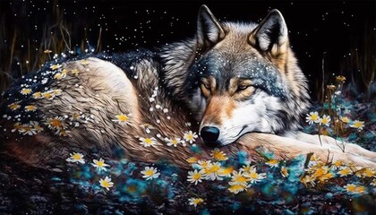 gray wolf lupus made with Generative AI