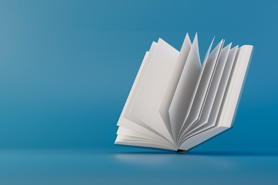 love of reading books. an open book on a turquoise background. 3D render