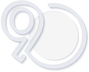 Elegant simple refined infographic number outline label icon