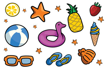 Brighten Up Your Summer Designs with Flat Vector Summer Icons - Download Now!