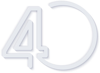 Elegant simple refined infographic number outline round label icon