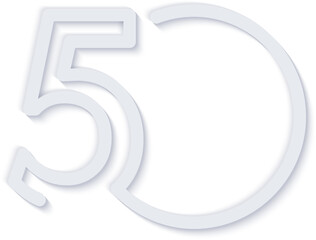 Elegant simple refined infographic number outline round label icon