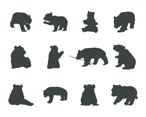 Panda silhouettes, Giant panda silhouettes, Panda svg bundle