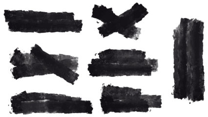 Big set of Black grunge stroke brush , banner, label, for your design, PNG.