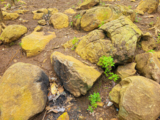 portrait of large rocks on the mountain
