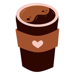 Cup of coffee illustration. Aesthetic coffee clipart. Coffee shop. Coffee. 