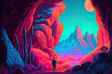 Alluring Adventures in a Fluorescent Paradise Generative AI