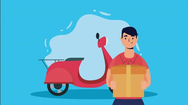 courier in motorcycle delivery service