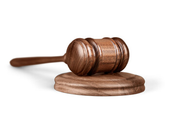 Classic brown justice wooden hammer