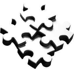 4 Puzzle Pieces - Isolated