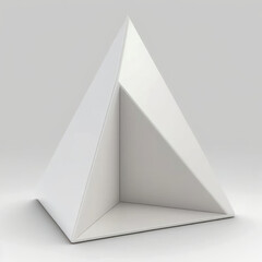 tetrahedron with four triangular surfaces. podium, empty showcase for packaging product presentation. AI generation.