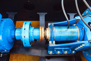 Powerful marine industrial pump installed on a ship.