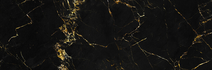 black marble with golden veins ,Black marbel natural pattern for background, abstract black white...