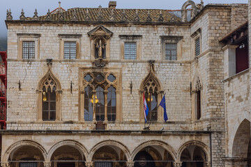 The upper part of the Rector's Palace at the end of the Stradun in Dubrovnik