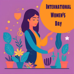 International women's day banner design, Generative AI