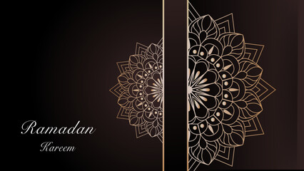 Luxurious and elegant design ramadan kareem with arabic ornament.