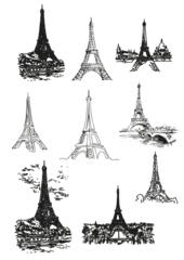 Foto op Canvas eiffel tower city Tour Eiffel Eiffel Paris France  grafika wieży Eiffla  wieża Eiffla grafika wektor © Ranger