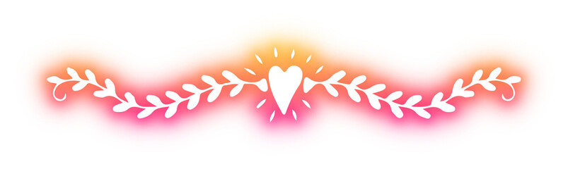 Set of wreath design neon