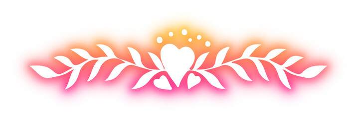 Obraz premium Set of wreath design neon