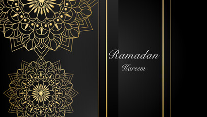 Fototapeta na wymiar Islamic greeting card template with ramadan for wallpaper design. Poster, media banner. Vector illustrations.