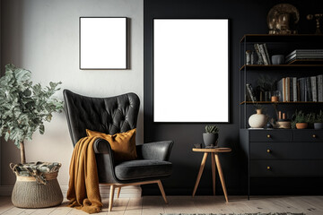 Generative AI image of stylish living room interior