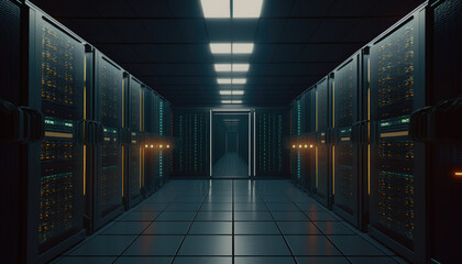 Generative AI illustration of futuristic data center