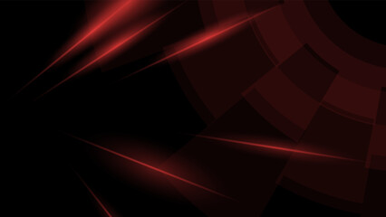 Abstract computer hi-tech background in neon red. Metallic objects. Technology background.