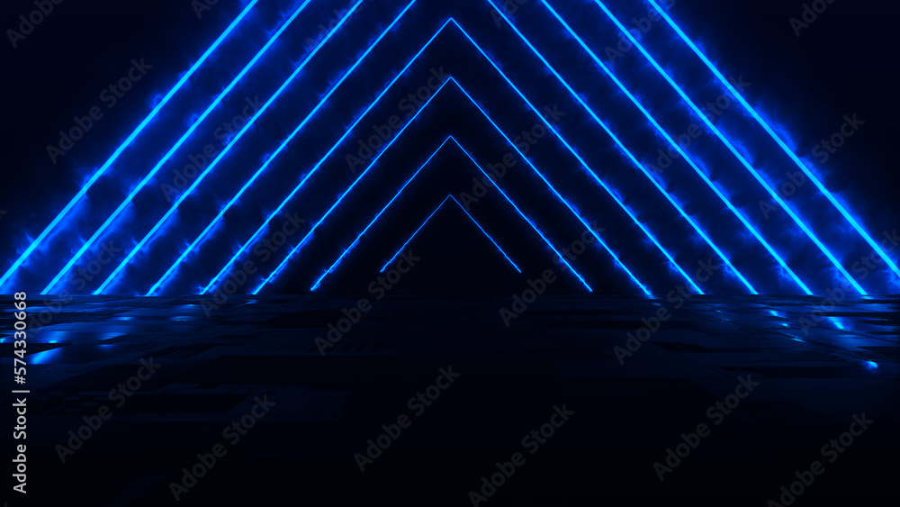Poster abstract colorful background with bright rays and glowing lines. abstract tech futuristic background