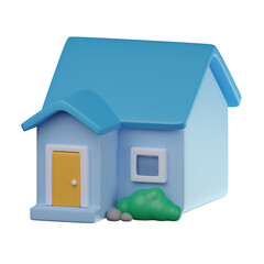 3D House Building Illustration