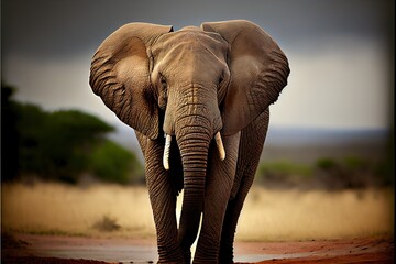 Fototapeta na wymiar Elephant, Safari animal wildlife (Ai generated)