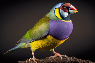 Obraz premium The Gouldian finch (Chloebia gouldiae), also known as the Lady Gouldian finch, Gould's finch or the rainbow finch, is a colourful passerine bird that is native to Australia.