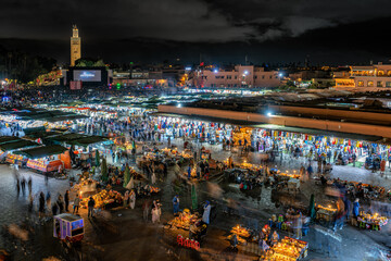 Evening - Place Jemaa el-Fna - Marrakesh, Morocco