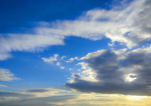 Beautiful blue sky and dramatic clouds. sky background. sky nature © Davit